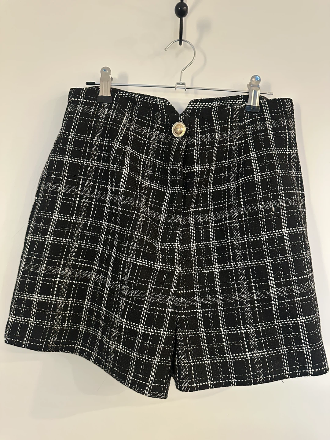 ZARA Black & White Plaid Jacket and Shorts Set - photo 3