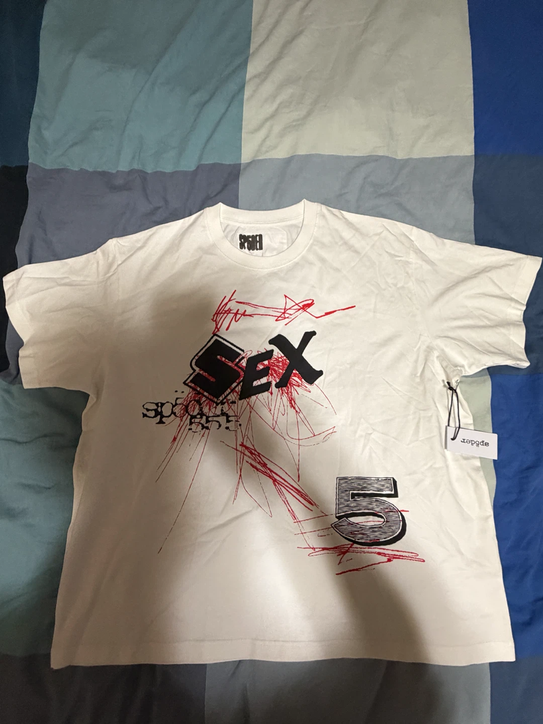 Sp5der White Scribble Tee XXL