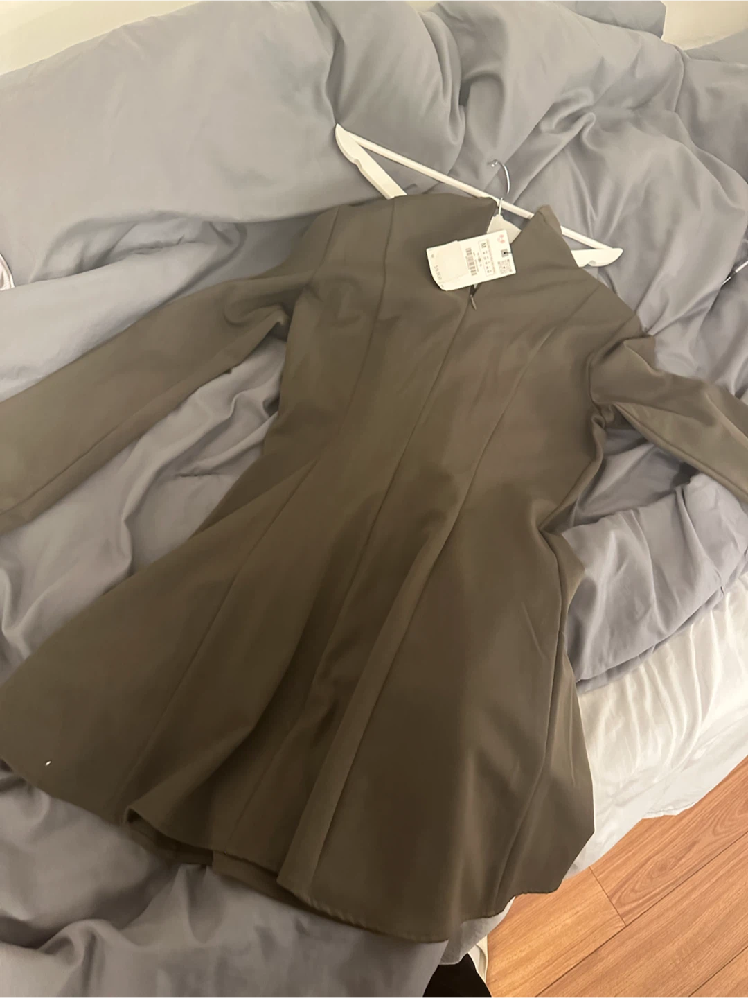 Zara Long Sleeve Dress - Olive Green - photo 2