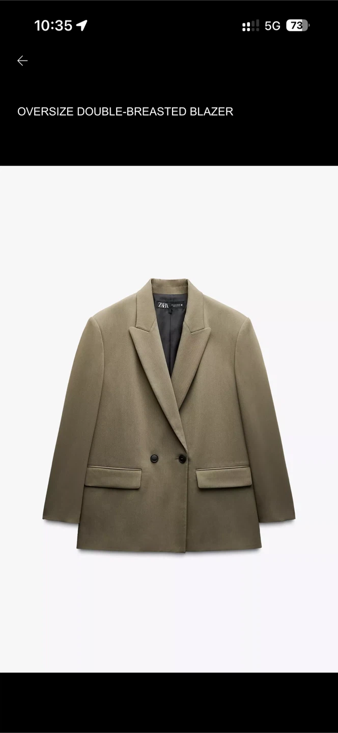 Zara Oversized Double-Breasted Blazer