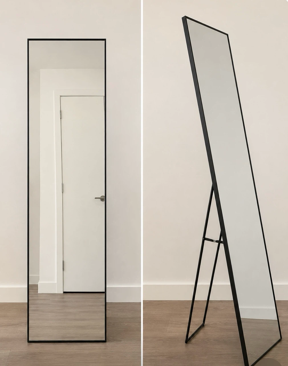 Full Length Standing Mirror with Black Frame