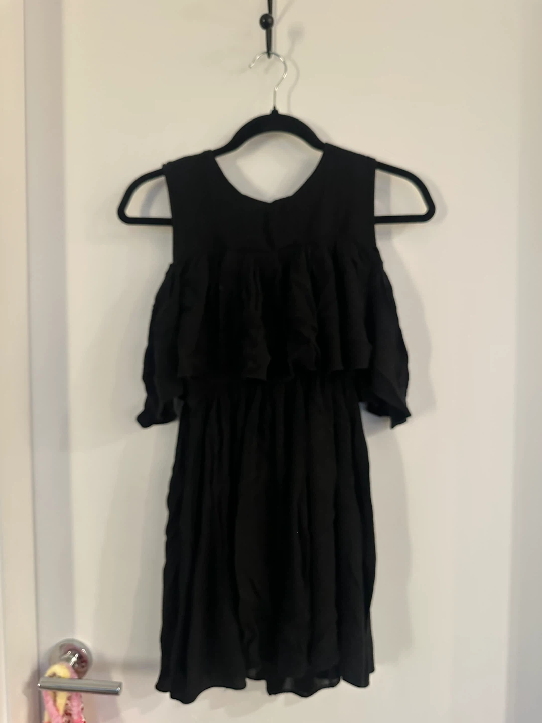 Black Cold Shoulder Ruffle Dress - photo 2
