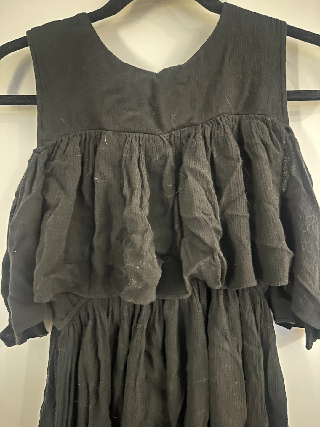 Black Cold Shoulder Ruffle Dress - photo 3