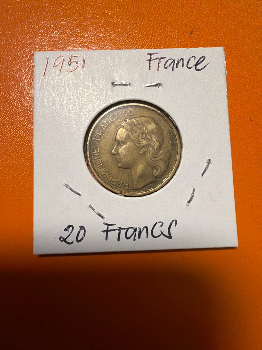1951 France 20 Francs Coin
