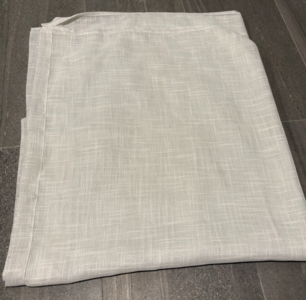 Linen Curtain Panel white with silver threads