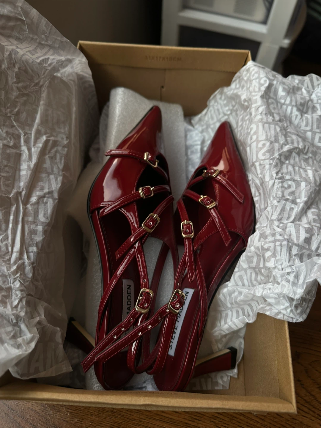 Steve Madden Women's LIANA Heels - Wine Patent Size 6