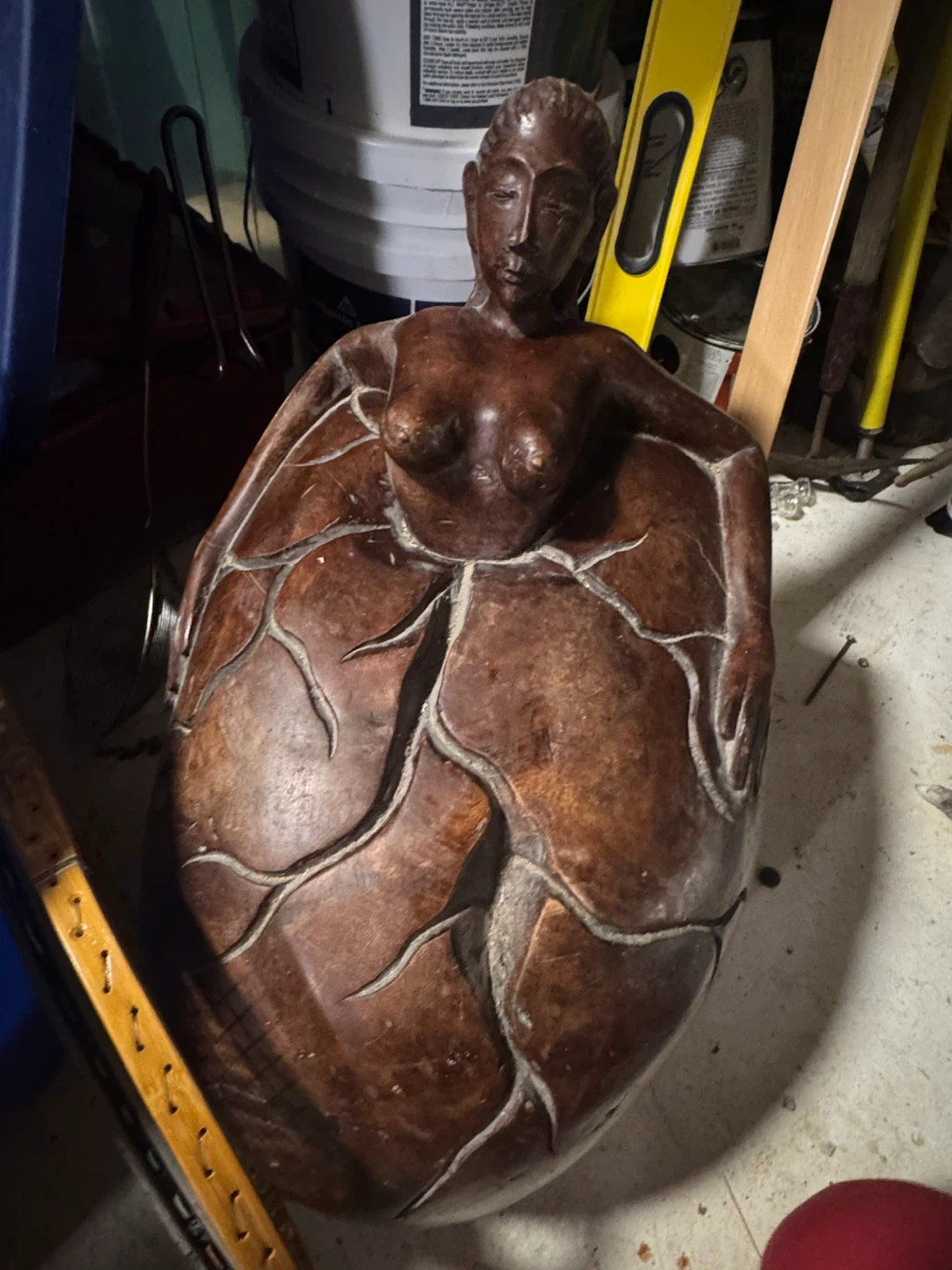 Carved Wooden Figurine of Woman