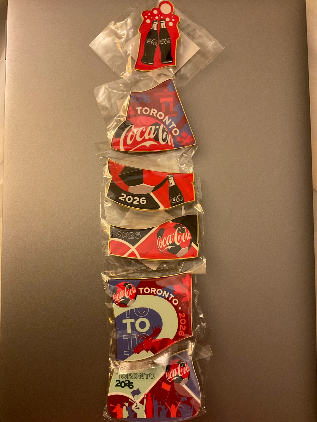 World Cup Coca-Cola / Coke Bottle Toronto 2026 Enamel Pin Set