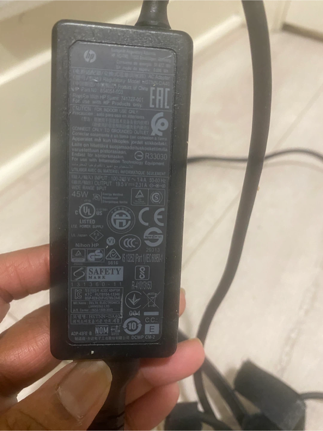 HP 45W Laptop Charger – 19.5V 2.31A