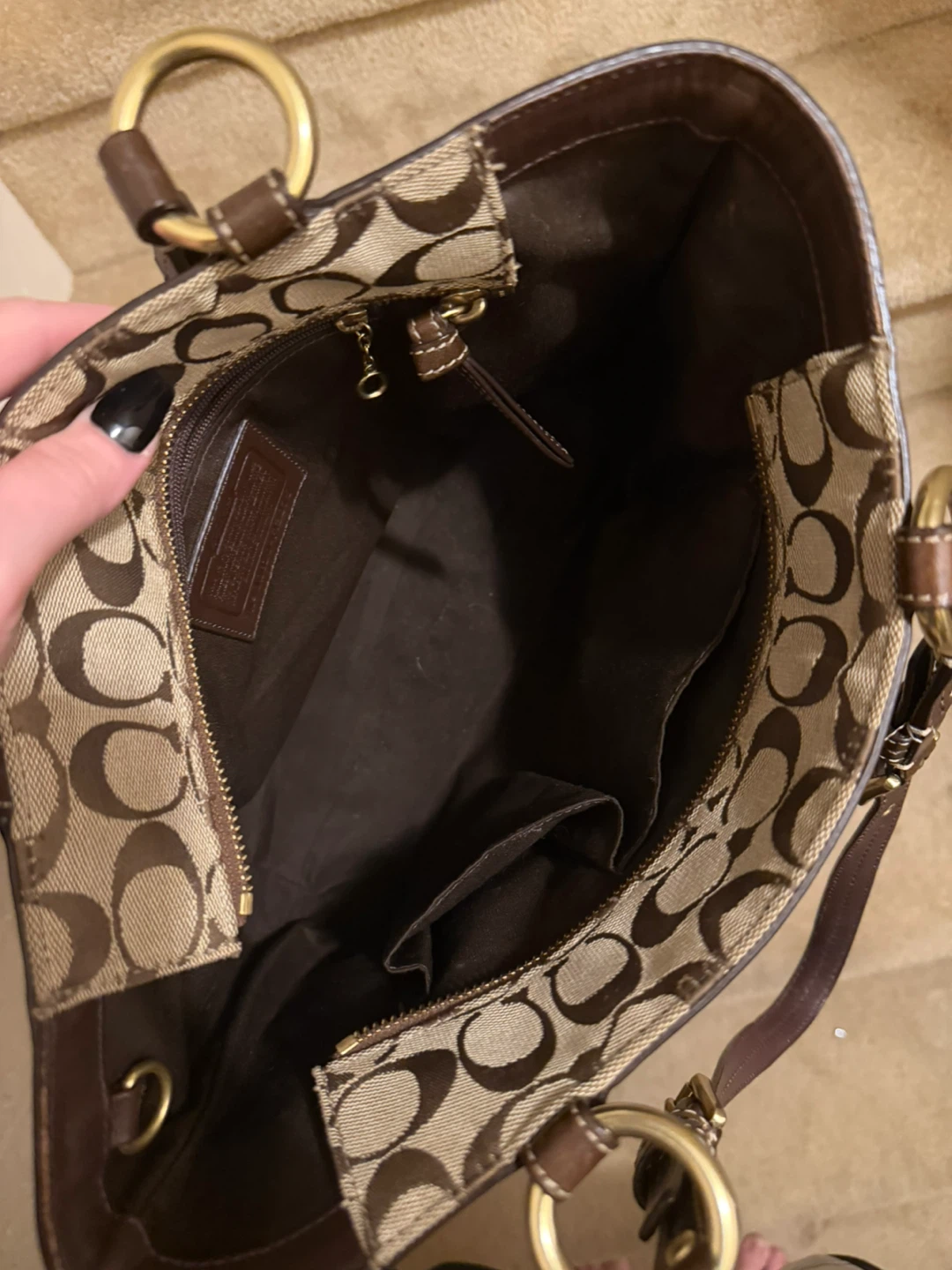 Vintage Coach Pierced striped bag - photo 2