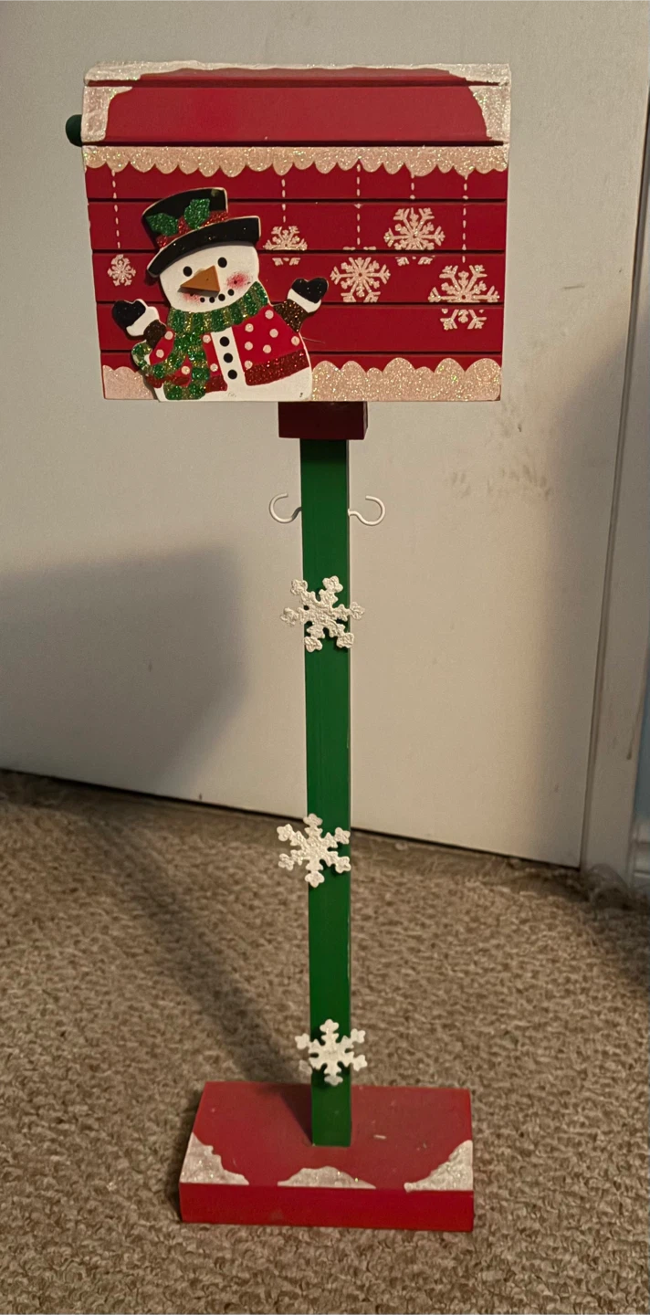 Christmas Mailbox Decoration with Snowman