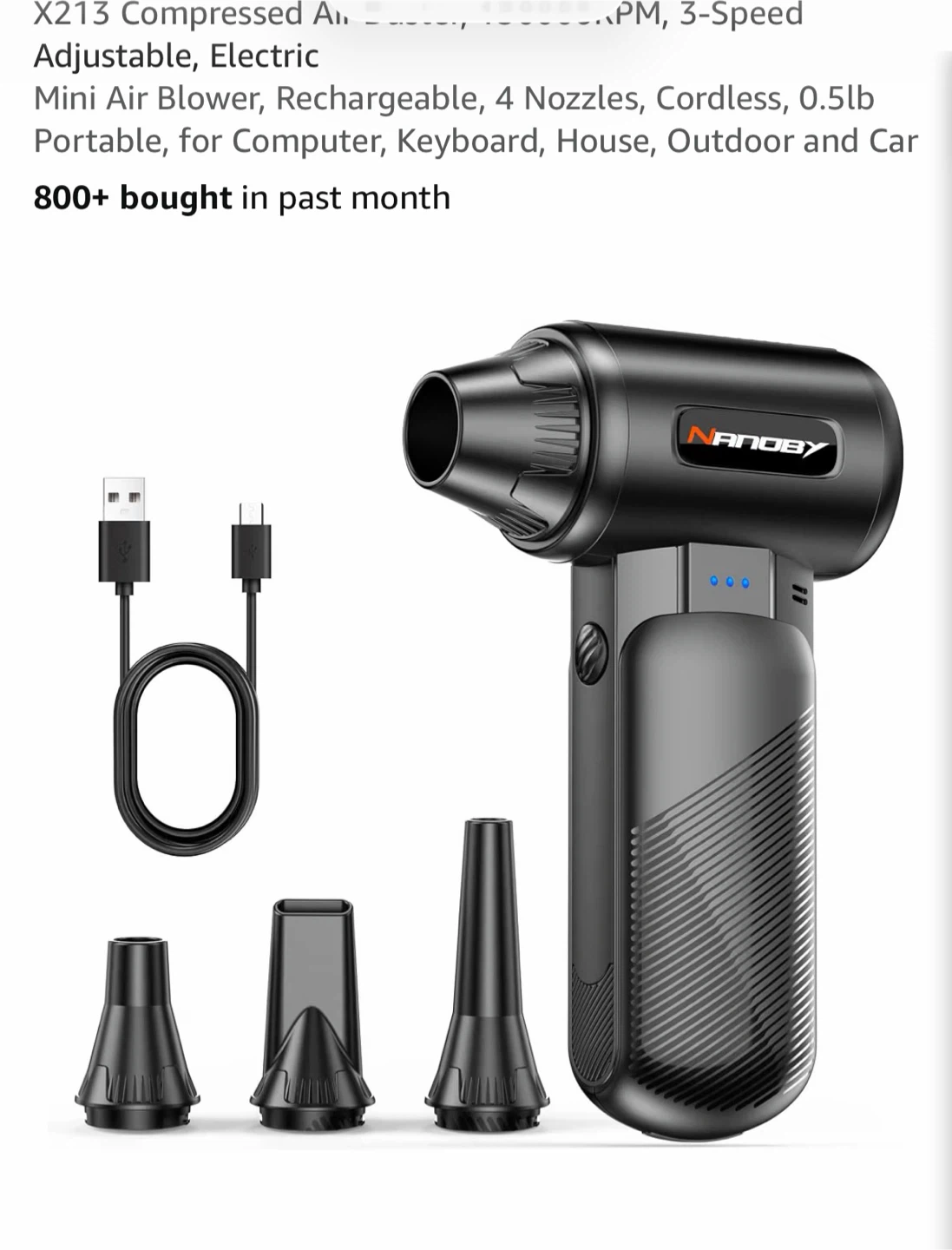 Nanoby Rechargeable Electric Air Duster