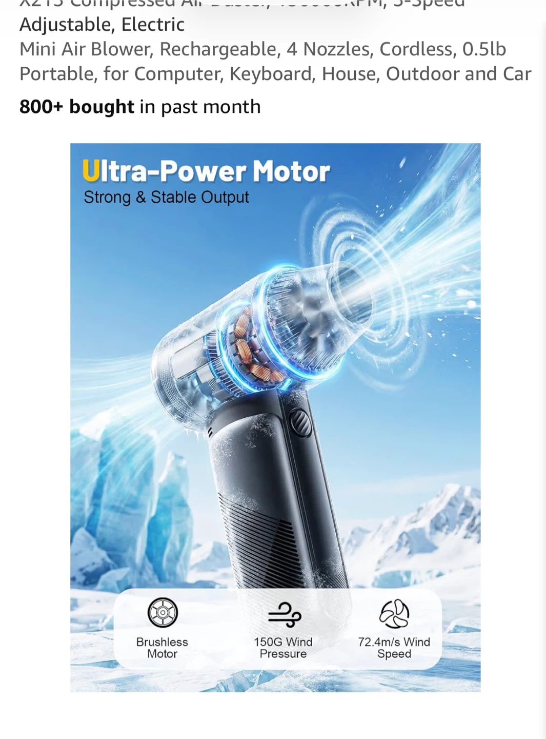 Nanoby Rechargeable Electric Air Duster - photo 2