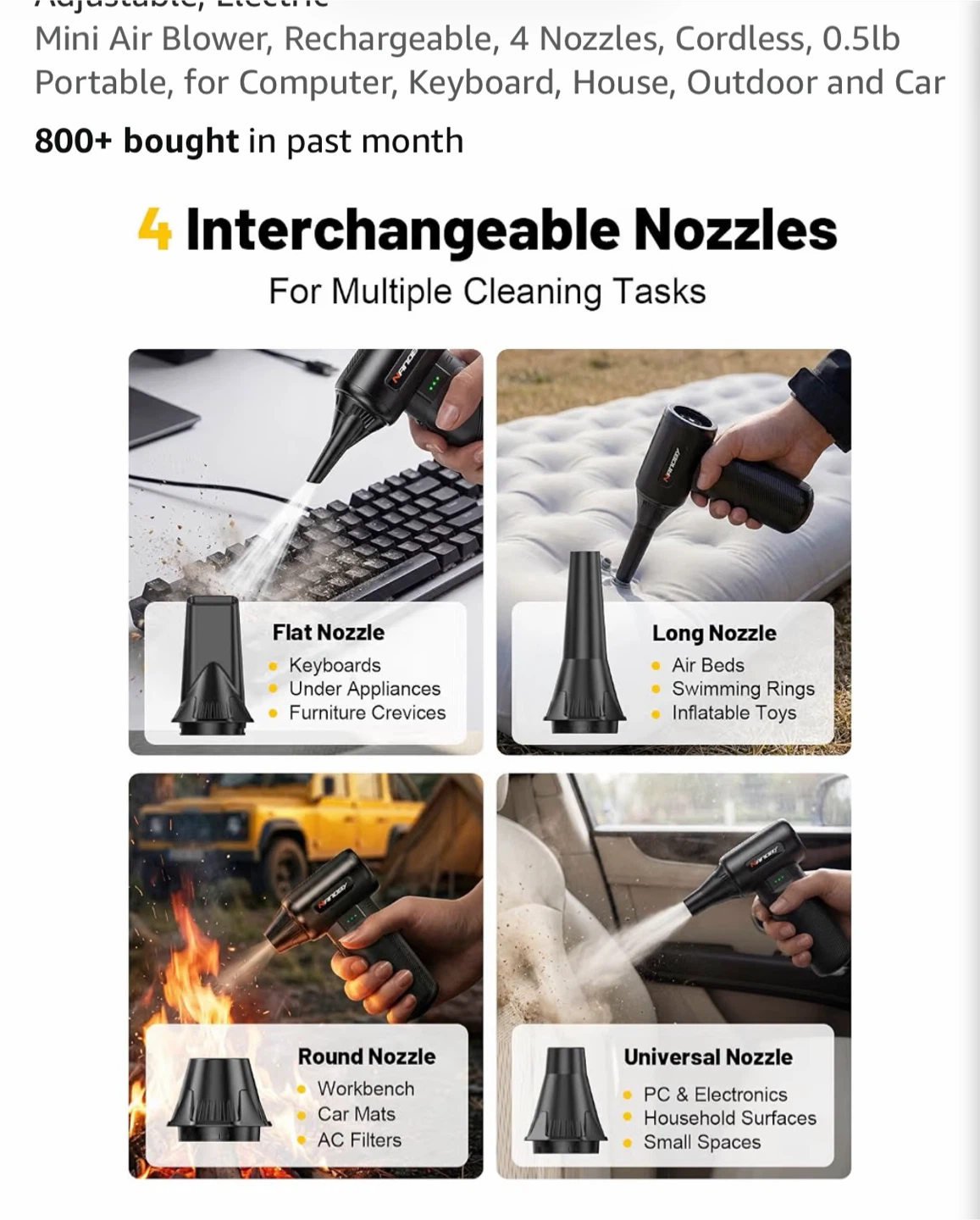 Nanoby Rechargeable Electric Air Duster - photo 5