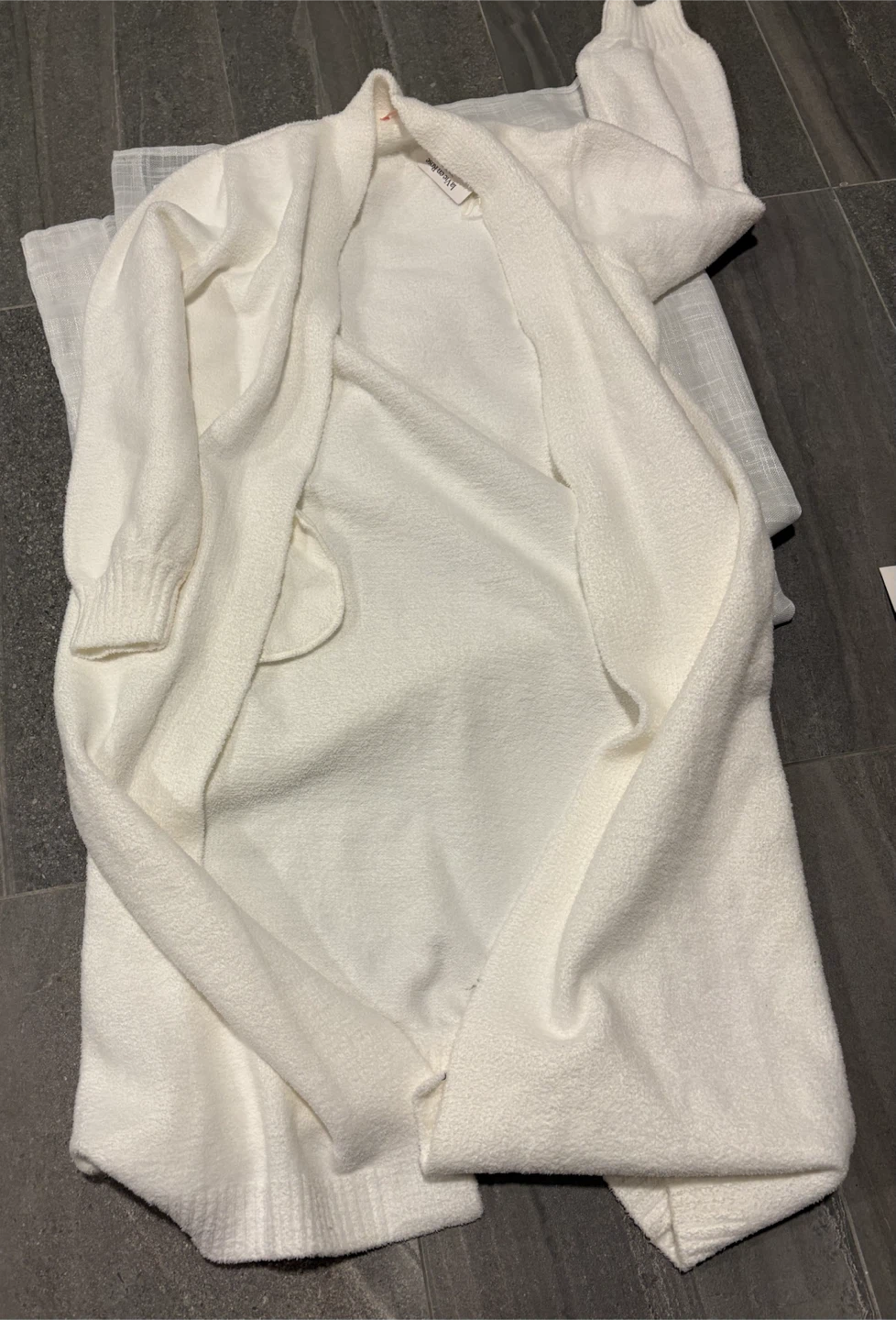 White Cozy Knit Cardigan bath robe