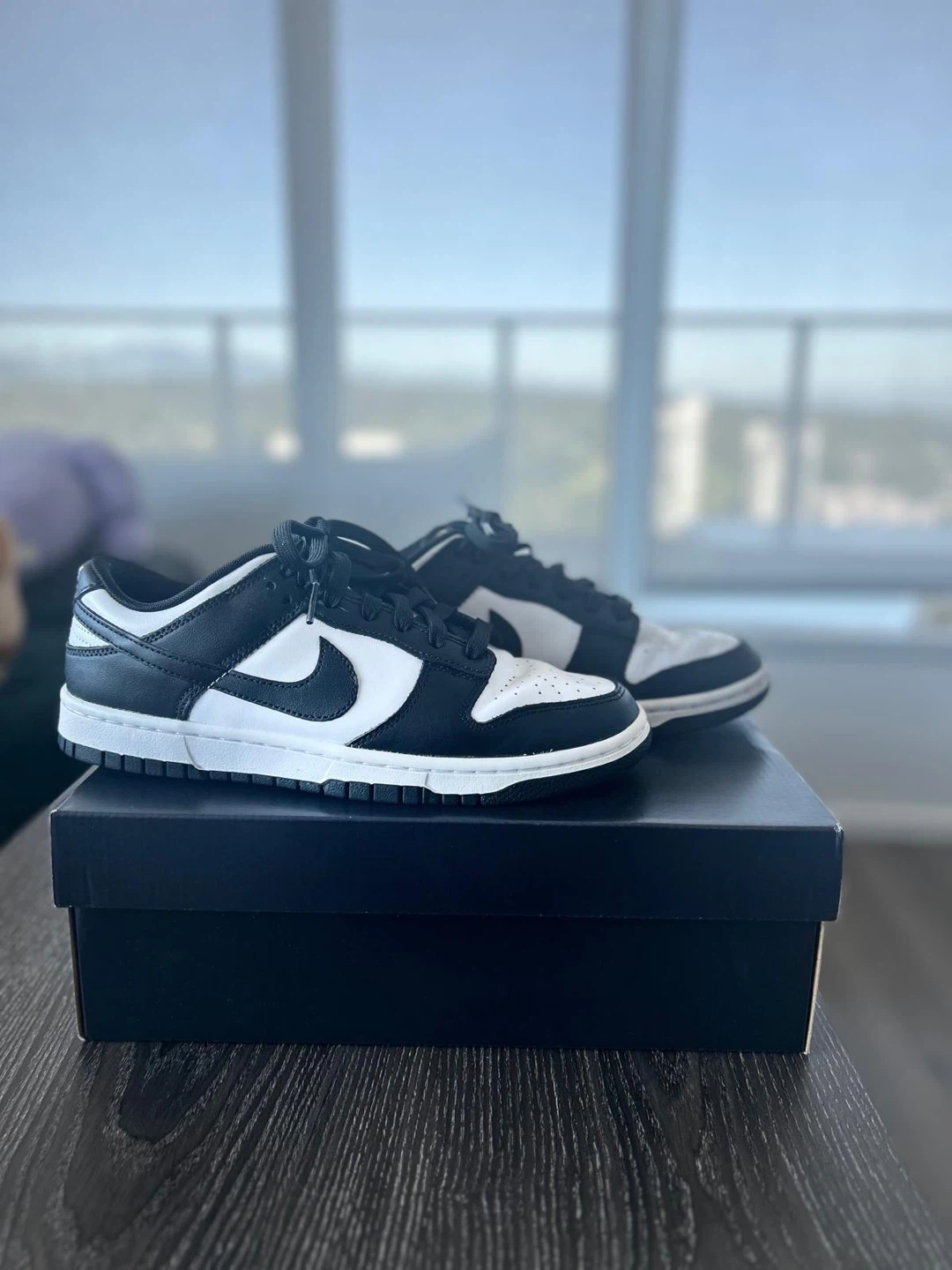 Man Nike Dunk Low Panda Black White Sneakers - photo 3