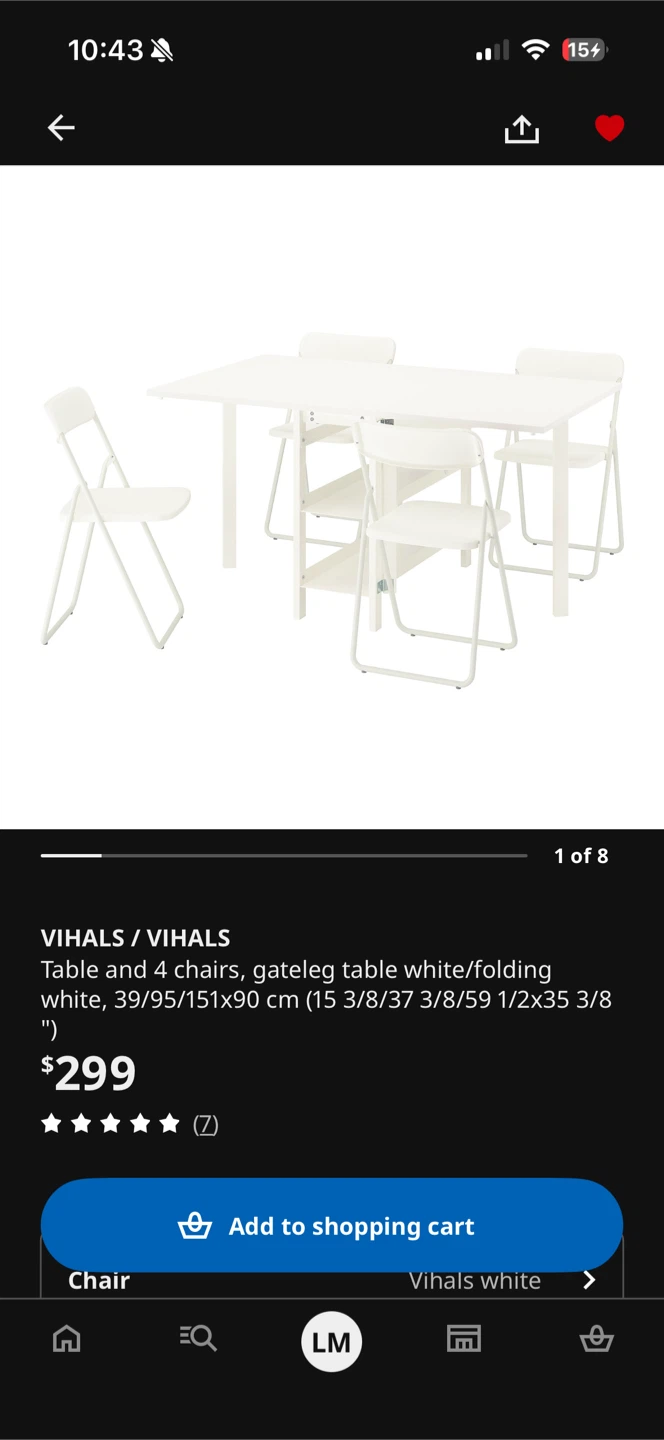 IKEA VIHALS Gateleg Table and 4 Chairs - photo 5