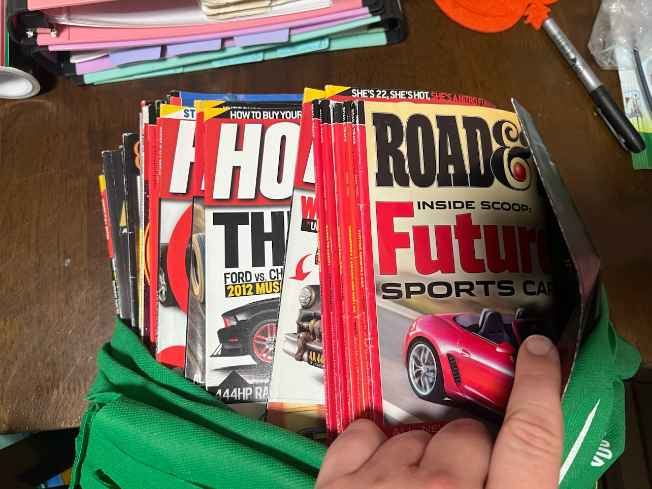 Collection of Hot Rod, Road & Track, and Outdoor Magazines