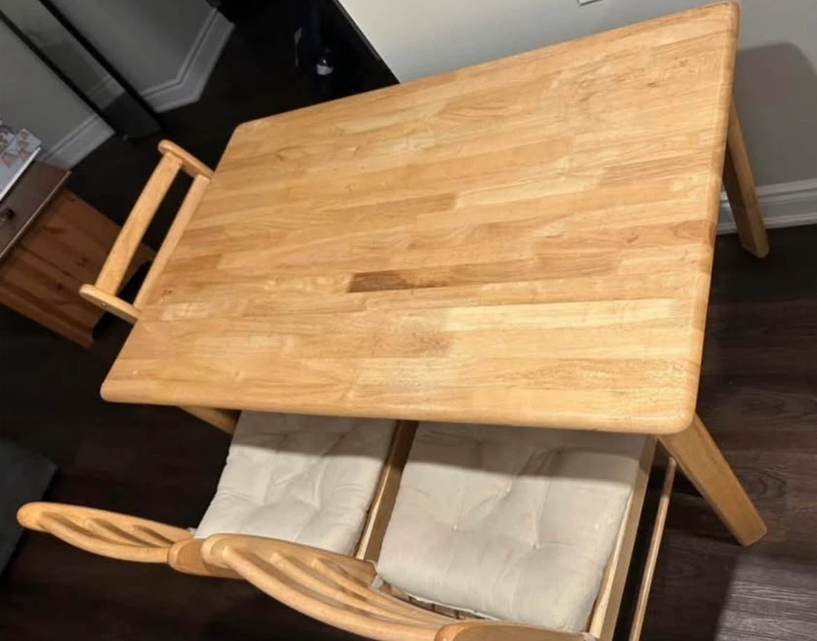 Wooden Dining Table and Chairs Set - photo 2
