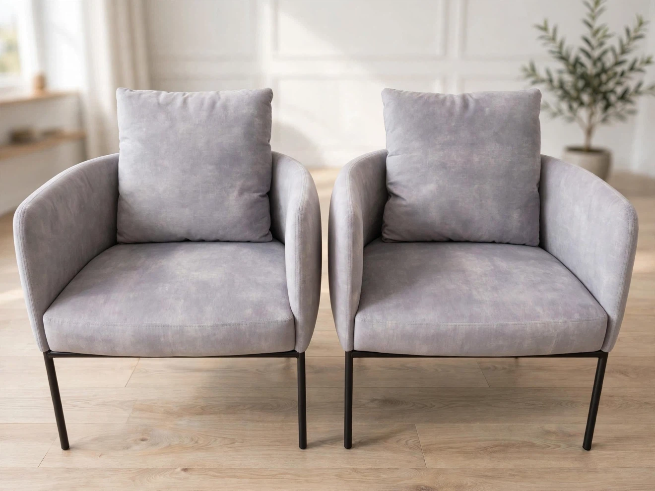 Pair of Grey Accent Chairs