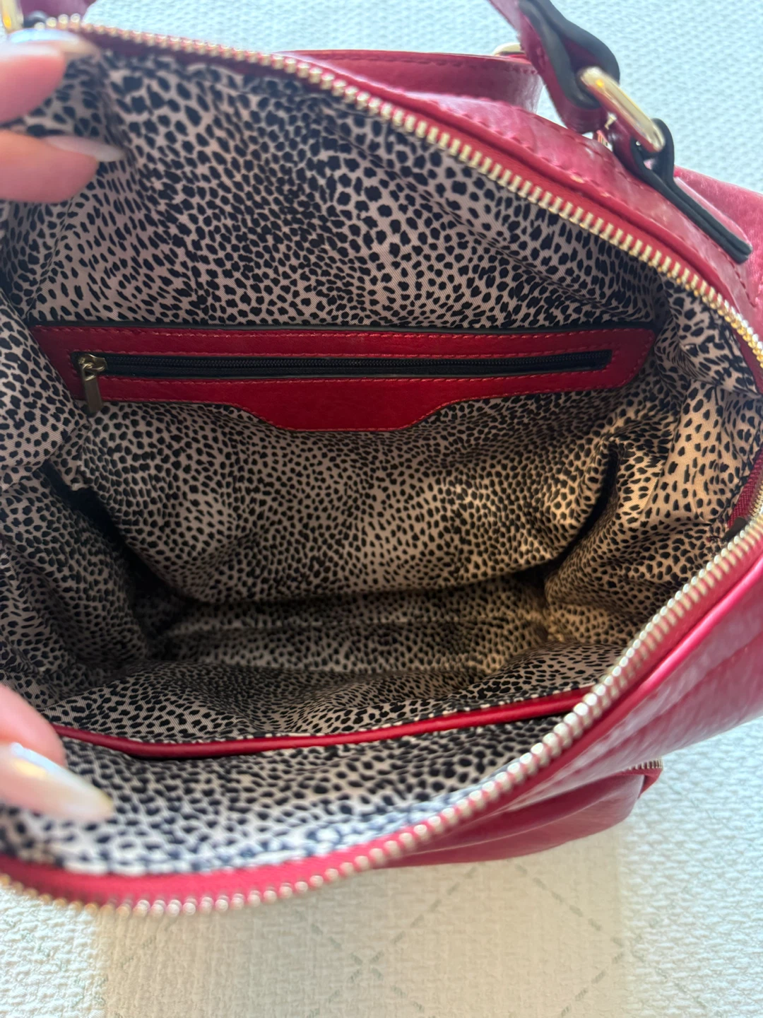 Red Faux Leather Backpack Purse - photo 2
