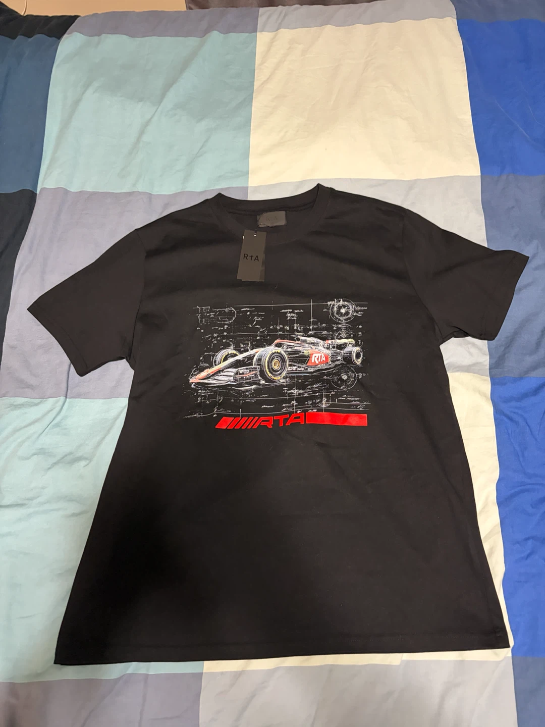 RTA Black Formula Car Short Sleeve Tee XL