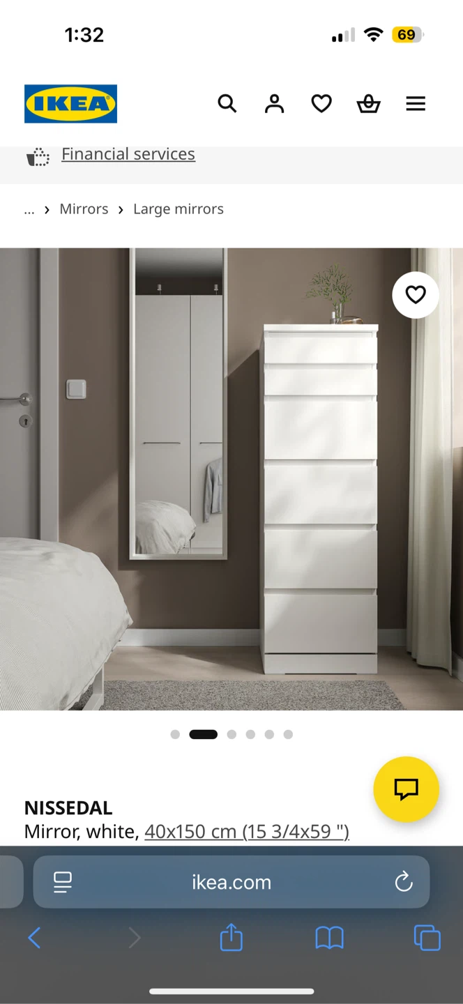IKEA NISSEDAL Mirror, White