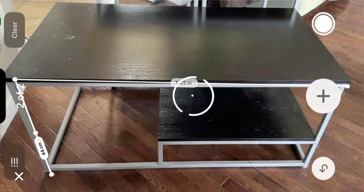 Dark Wood Entertainment Stand with Metal Frame - photo 2