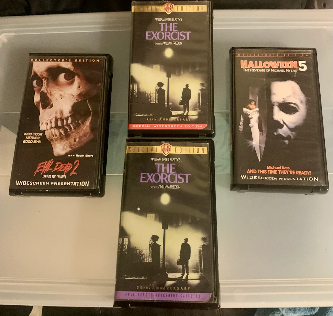 VHS HORROR COLLECTION The Exorcist, Evil Dead 2, and Halloween 5