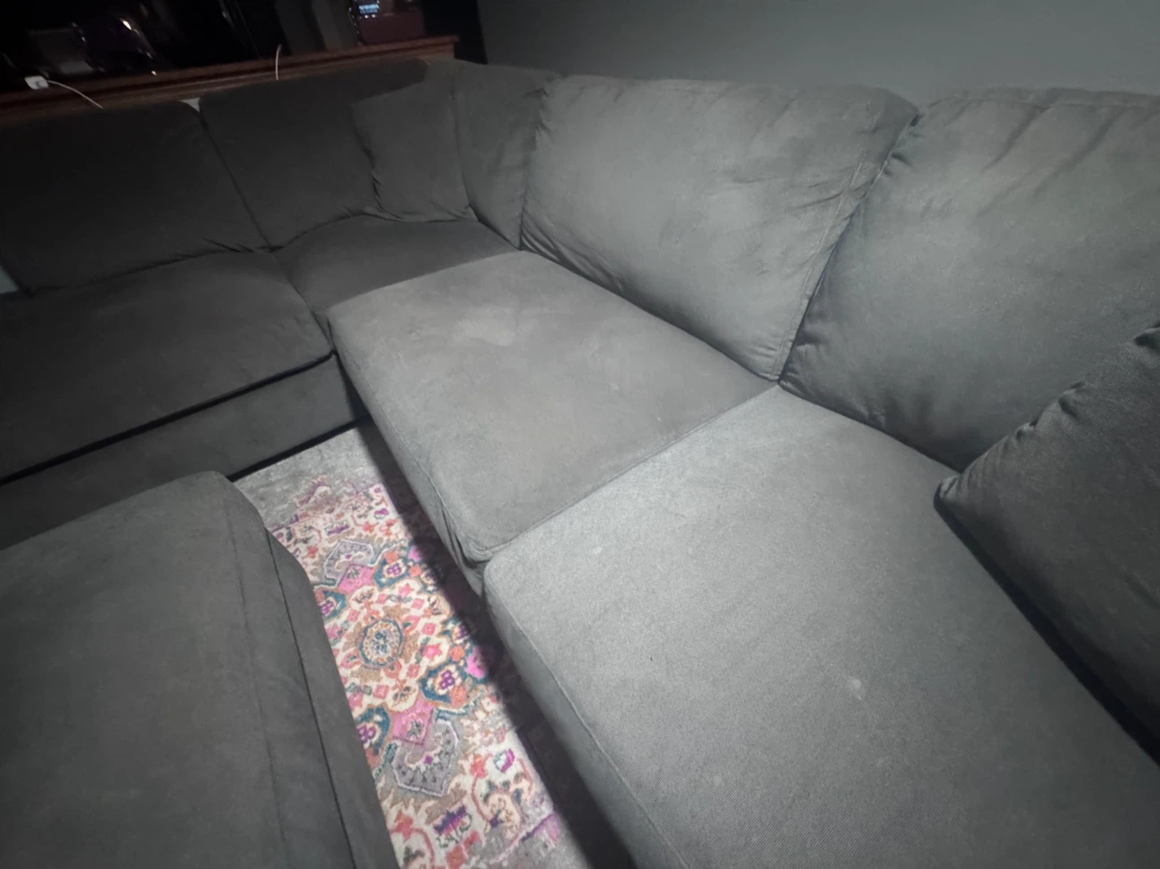 Large Grey sectional with ottoman - photo 4