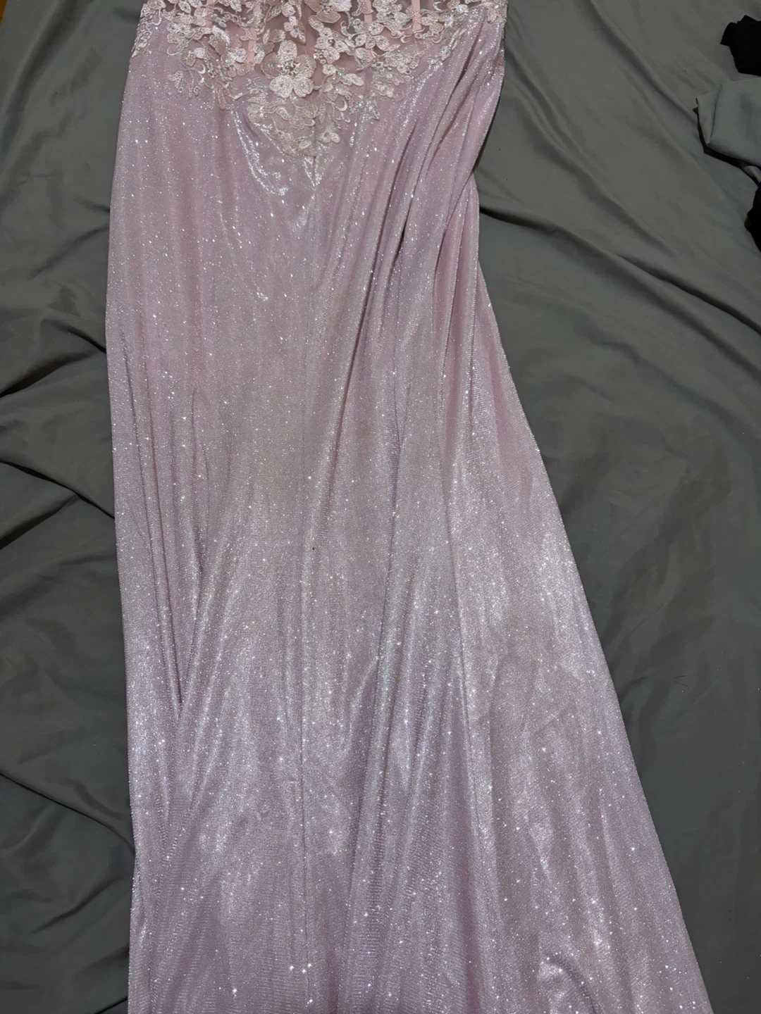 Sparkly Mauve Lace Corset Maxi Dress - photo 2