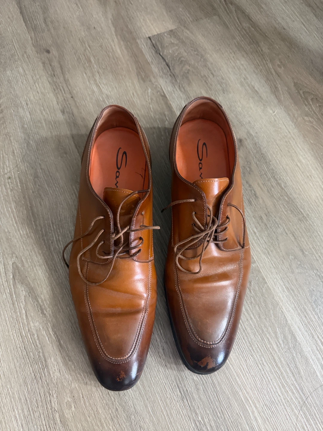 Santoni Leather Dress Shoes - Brown