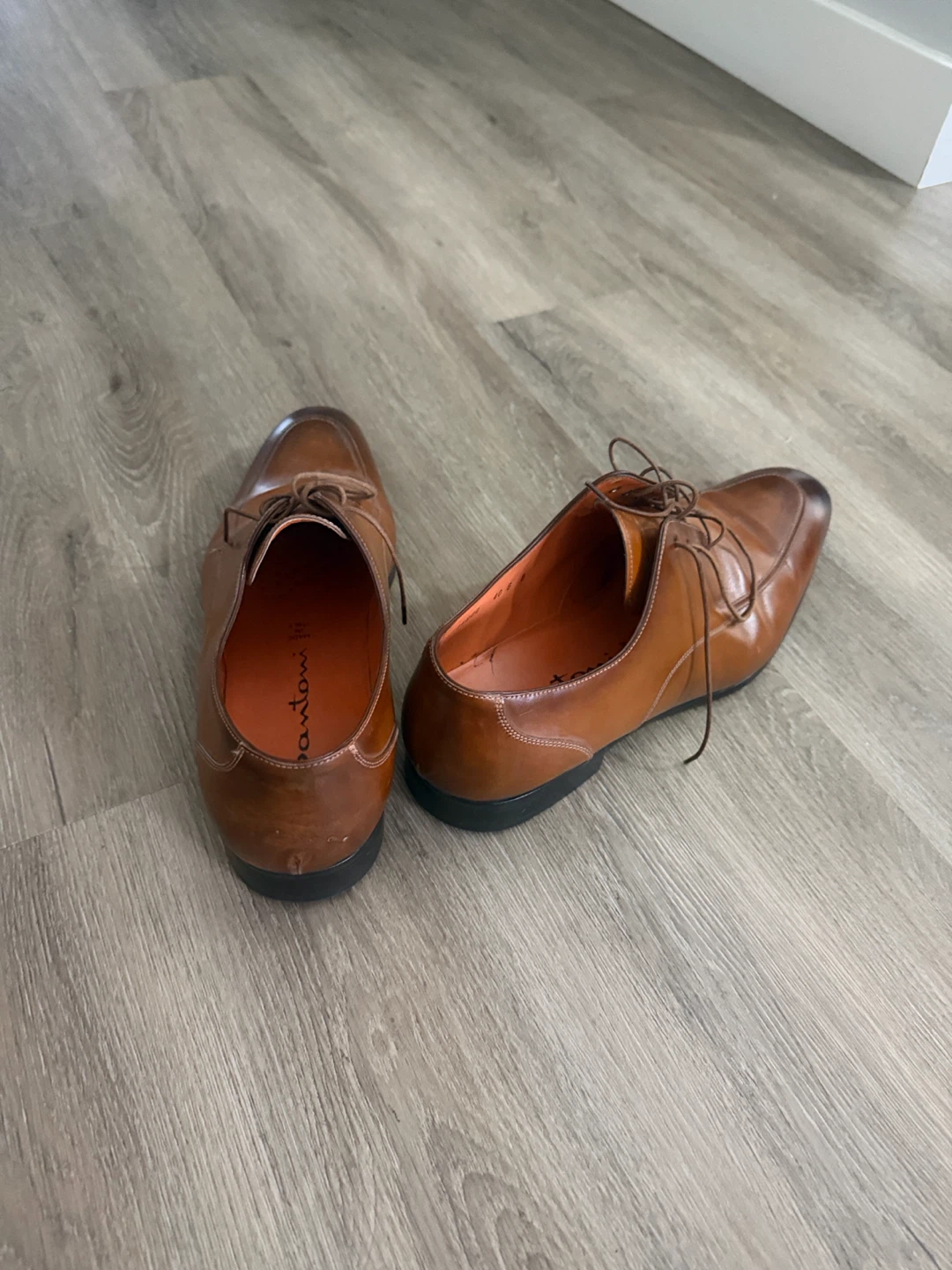 Santoni Leather Dress Shoes - Brown - photo 3