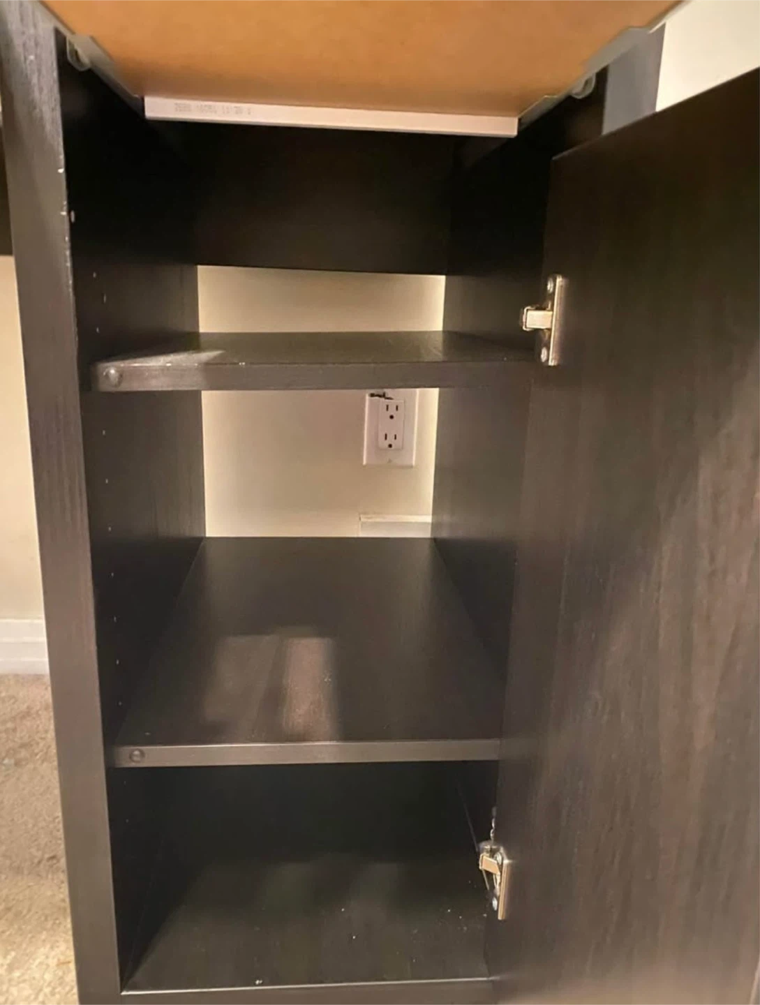 Dark Brown Desk with Hutch and Shelving - photo 4