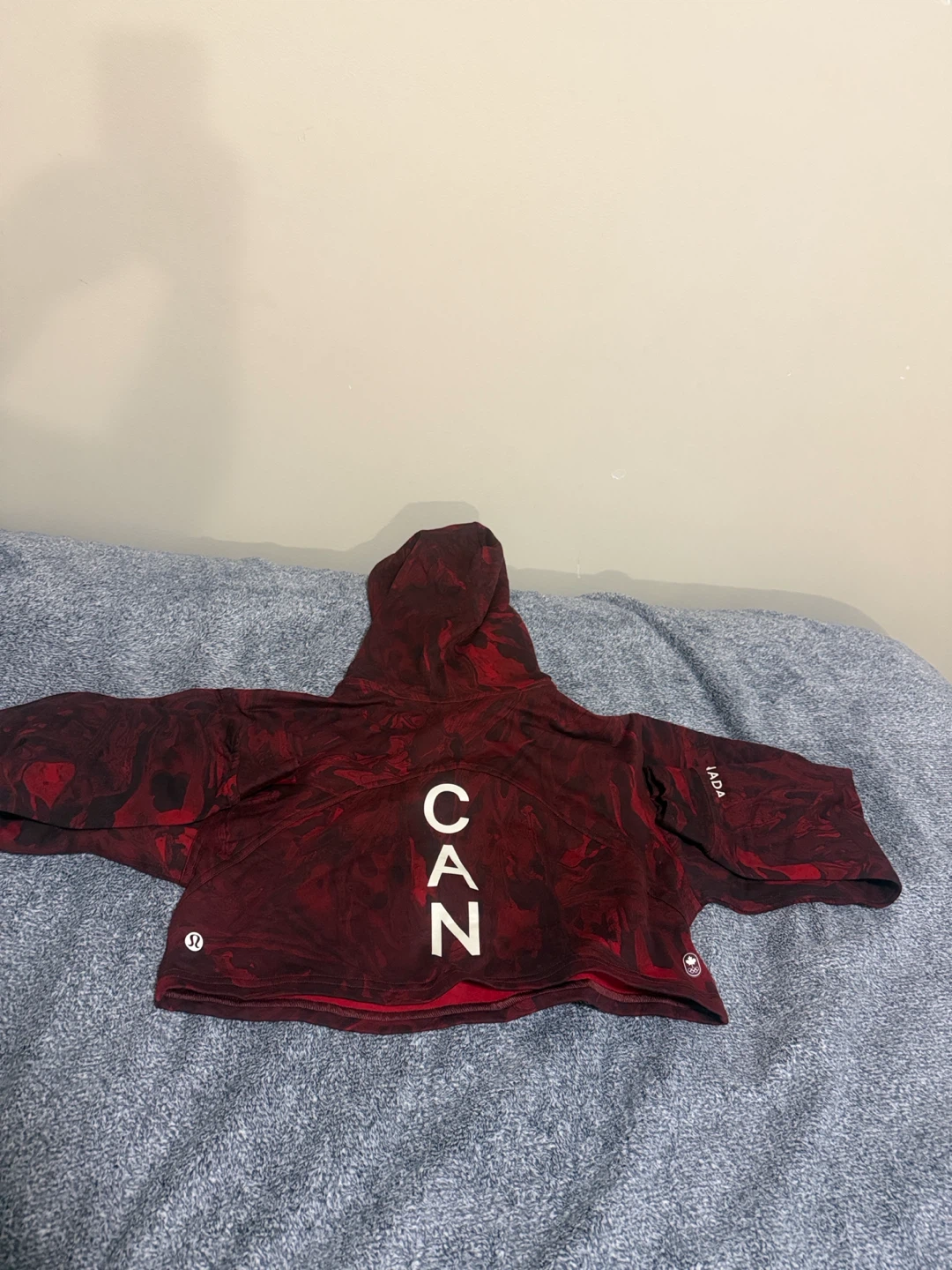 Lululemon All Yours Cropped Hoodie Size 6 Red