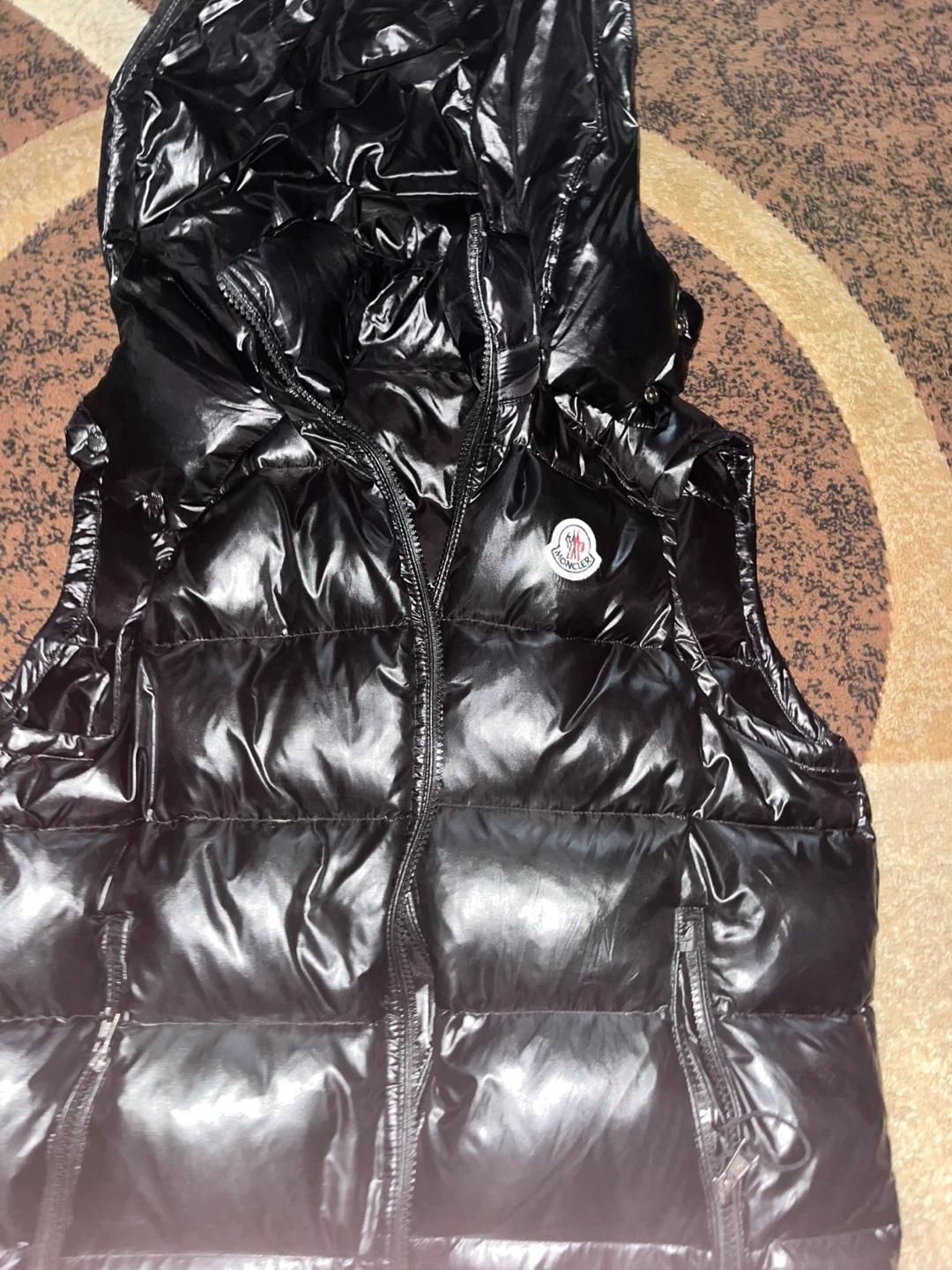Moncler Black Shiny Puffer Vest