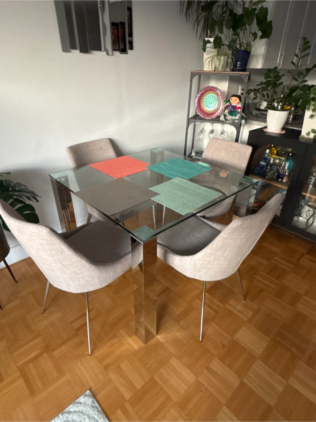 Structube -Glass Dining Table and 4 Chairs Set - photo 3