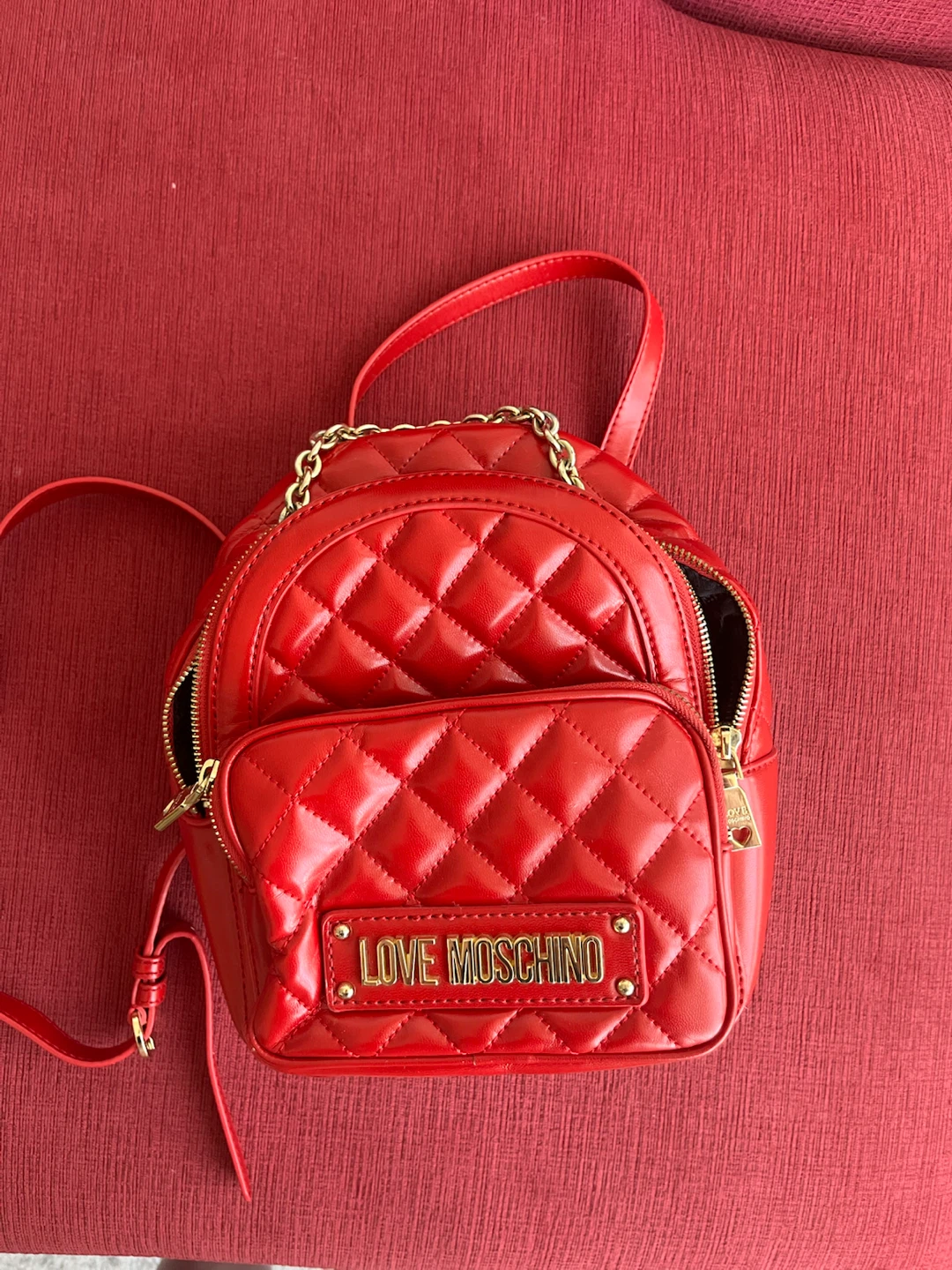 Love Moschino Red Quilted Backpack - photo 4