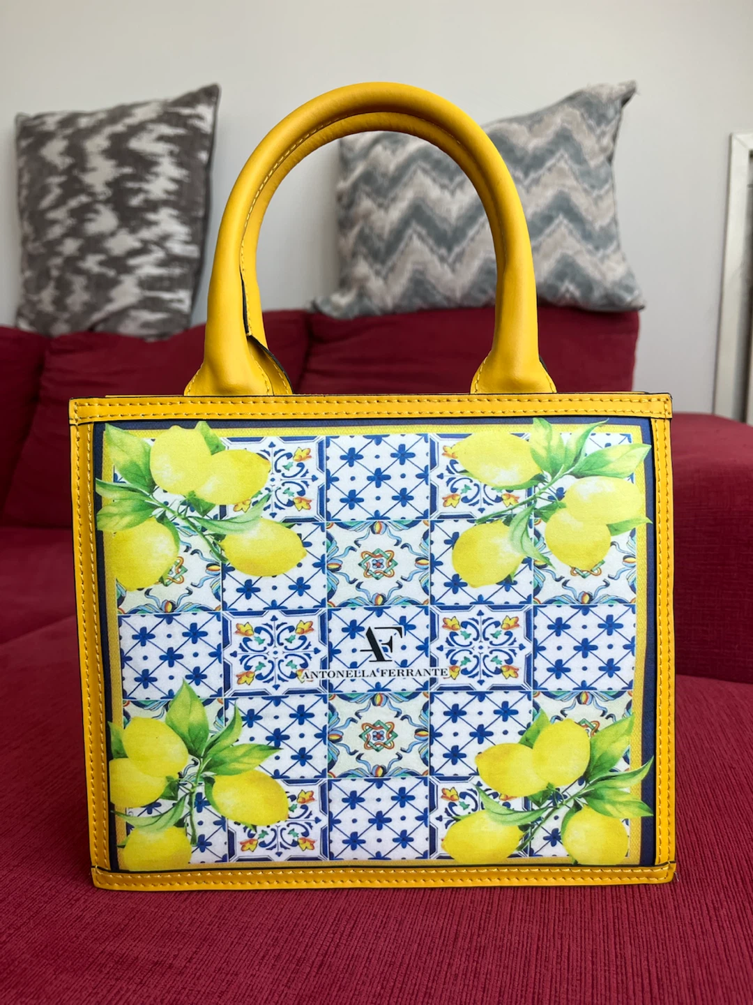 Antonella Ferrante Yellow Lemon Print Tote Bag - photo 2