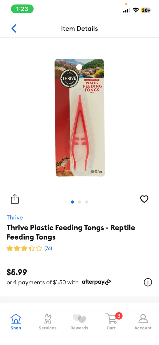 Thrive Reptile Feeding Tongs 5” - photo 3