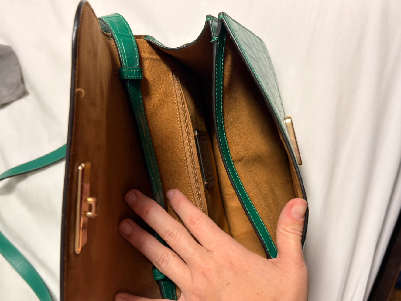 Coach Shoulder Bag - Green Crocodile Embossed Leather - photo 4