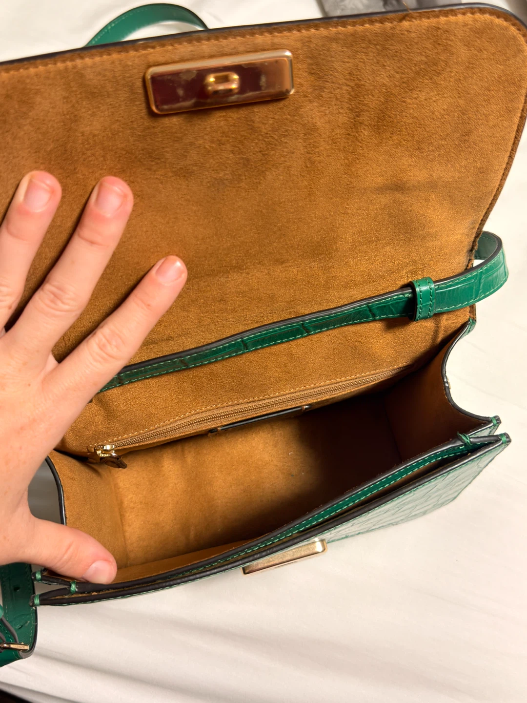Coach Shoulder Bag - Green Crocodile Embossed Leather - photo 5