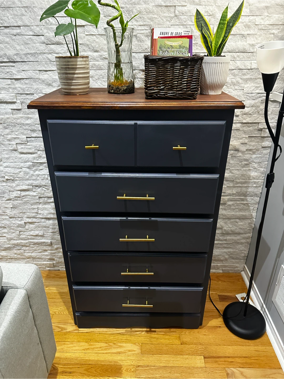 5-Drawer Dresser with Wood Top