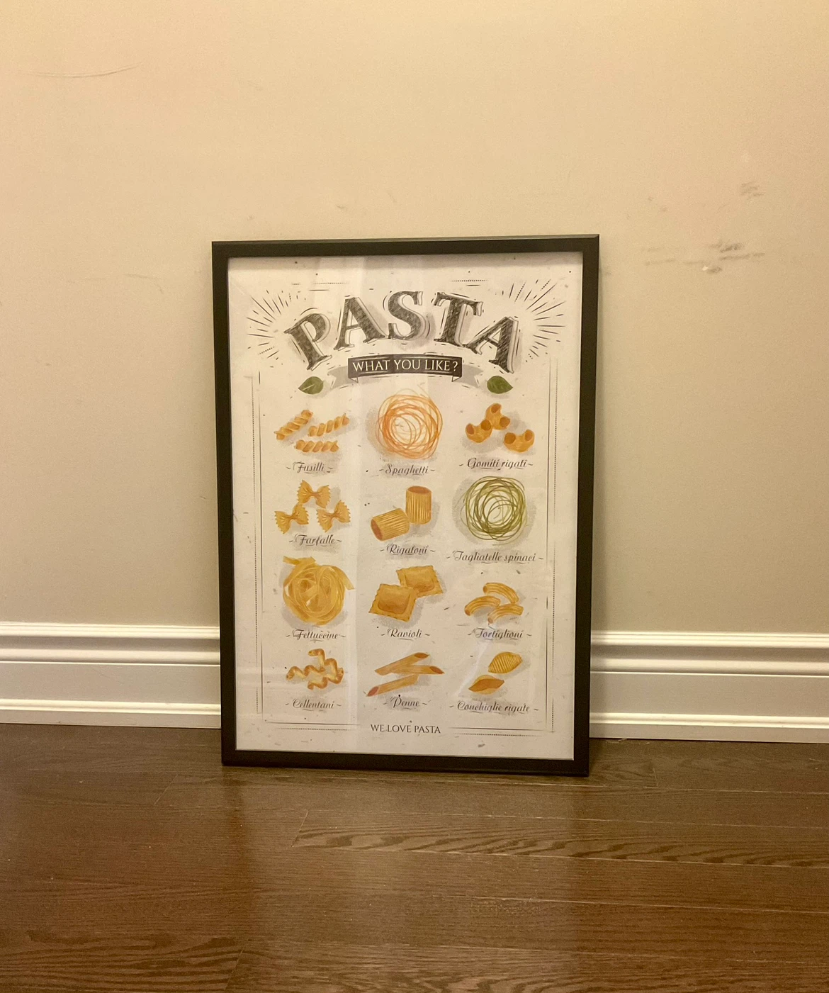 Framed Pasta Art Print - NEED TO SELL EVERYTHING