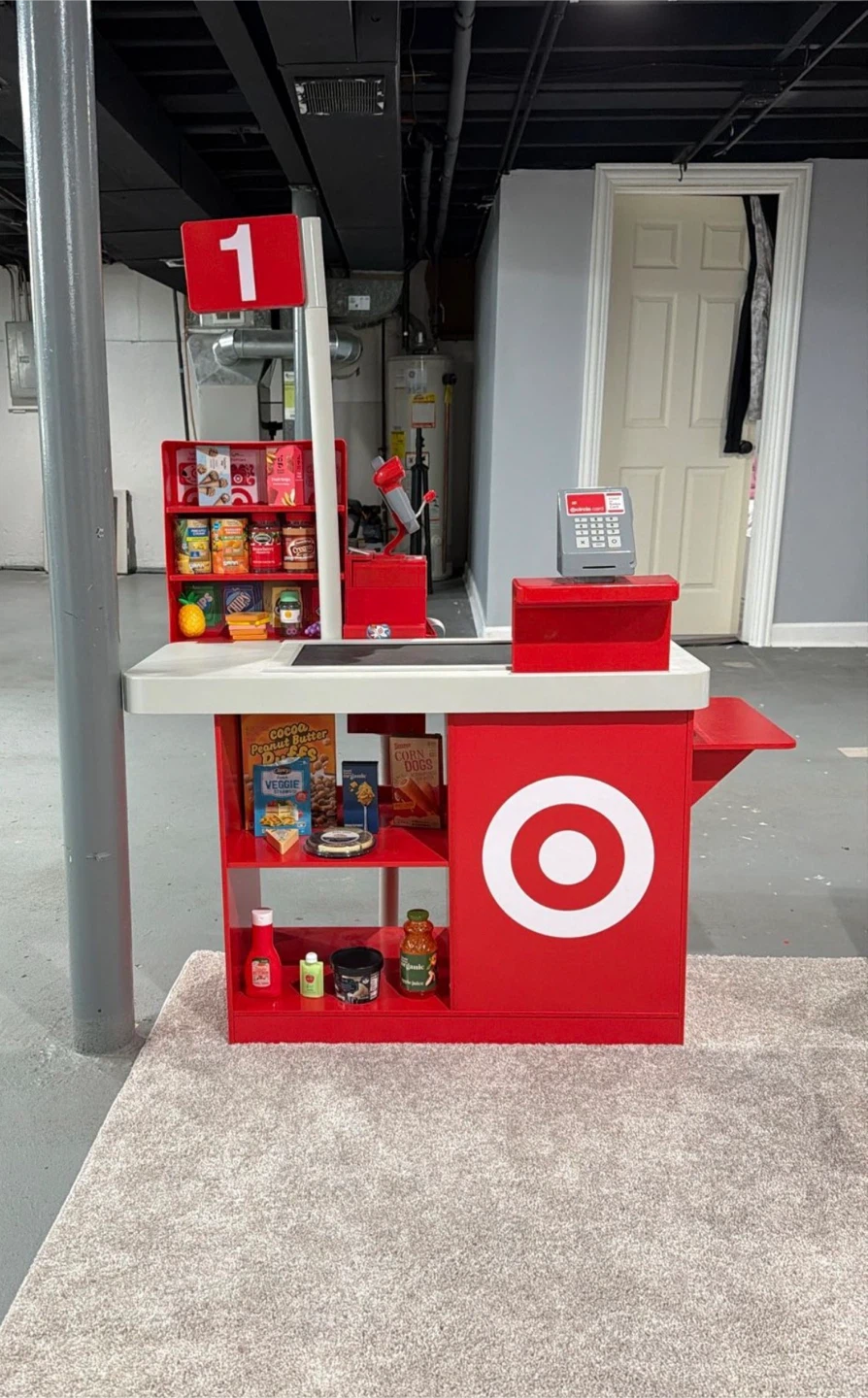 Kids Toy Grocery Checkout Stand with Accessories