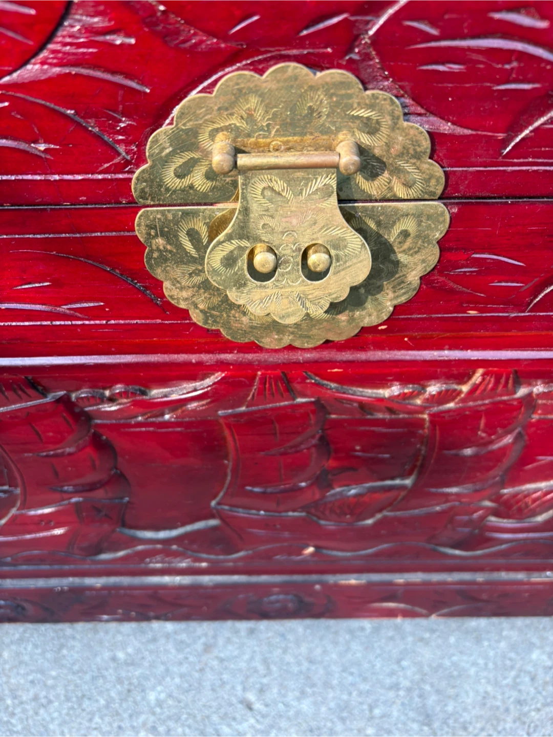 Vintage Carved Wood Chest - photo 2