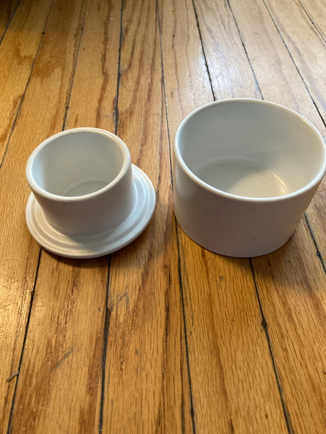 White Butter Dish with Lid - photo 2