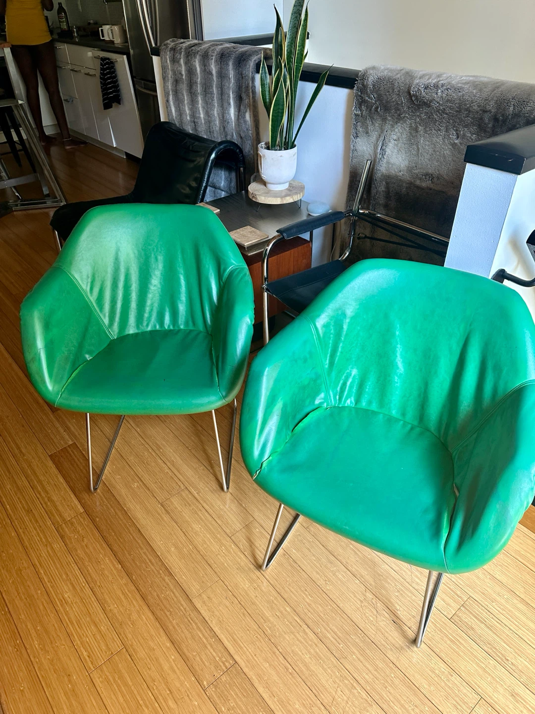 2 ROBIN DAY CHROME CHAIRS MID CENTURY MODERN VINTAGE