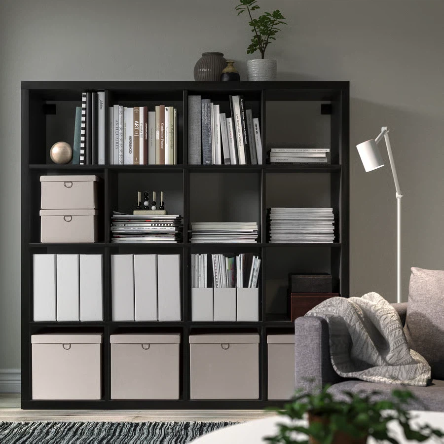 Like 🆕- IKEA Kallax 16 Shelf Unit / Cube Storage Black-Brown - photo 2