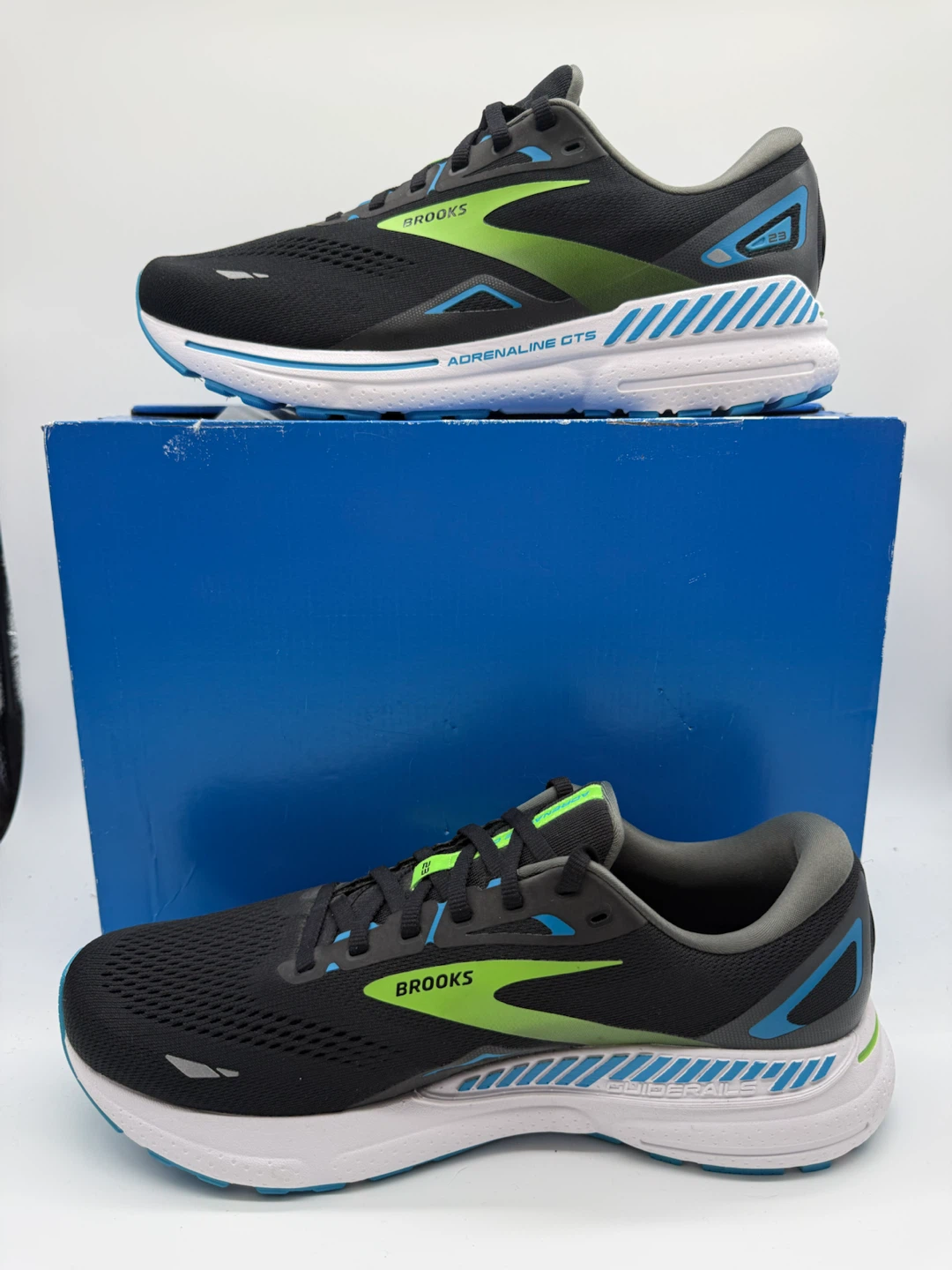 Brooks Adrenaline GTS 23 Black/Green Men’s Sneakers Sz US 10(2E)